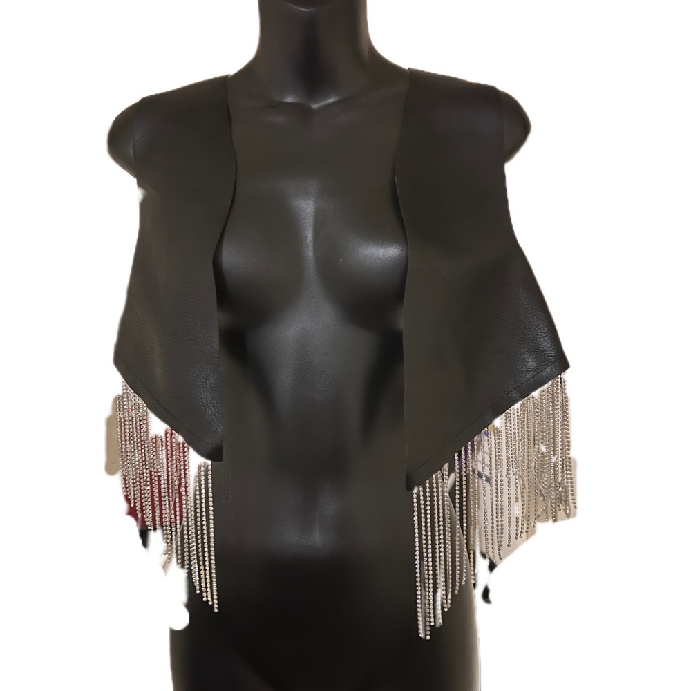 Women’s leather bling vest brand new